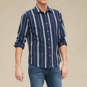 Banana Republic Untucked Slim Fit Stripe Button-Down Shirt | XL | 100% Cotton